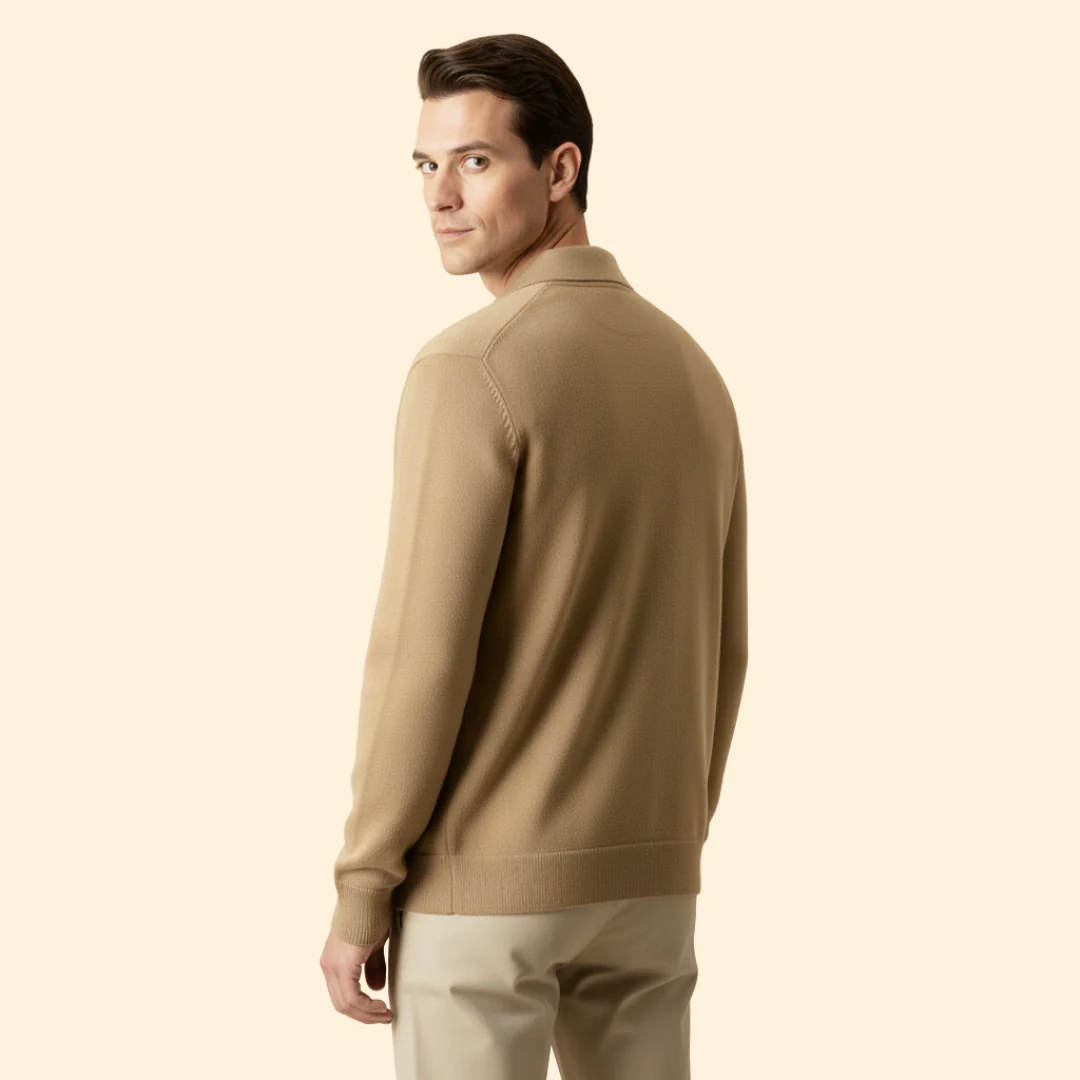 Men’s Knit Jacket with Button Front Closure - Image 4