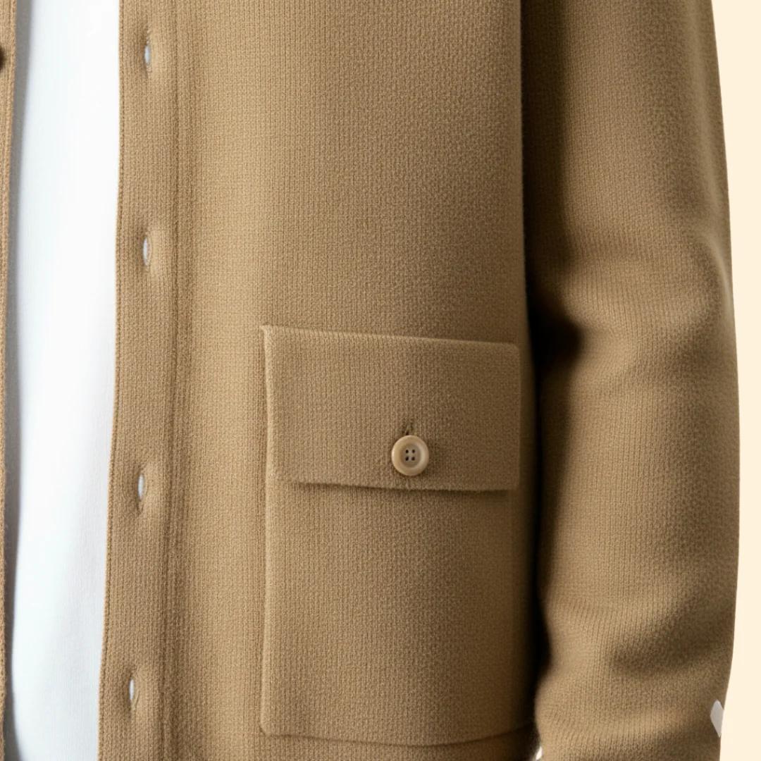 Men’s Knit Jacket with Button Front Closure - Image 5