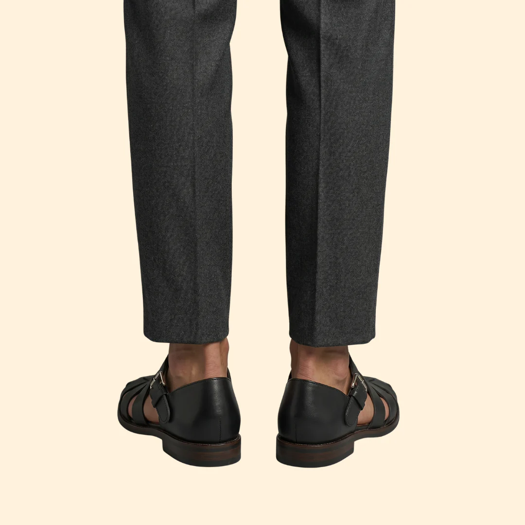 Men's Leather Sandals with Buckle - Image 5