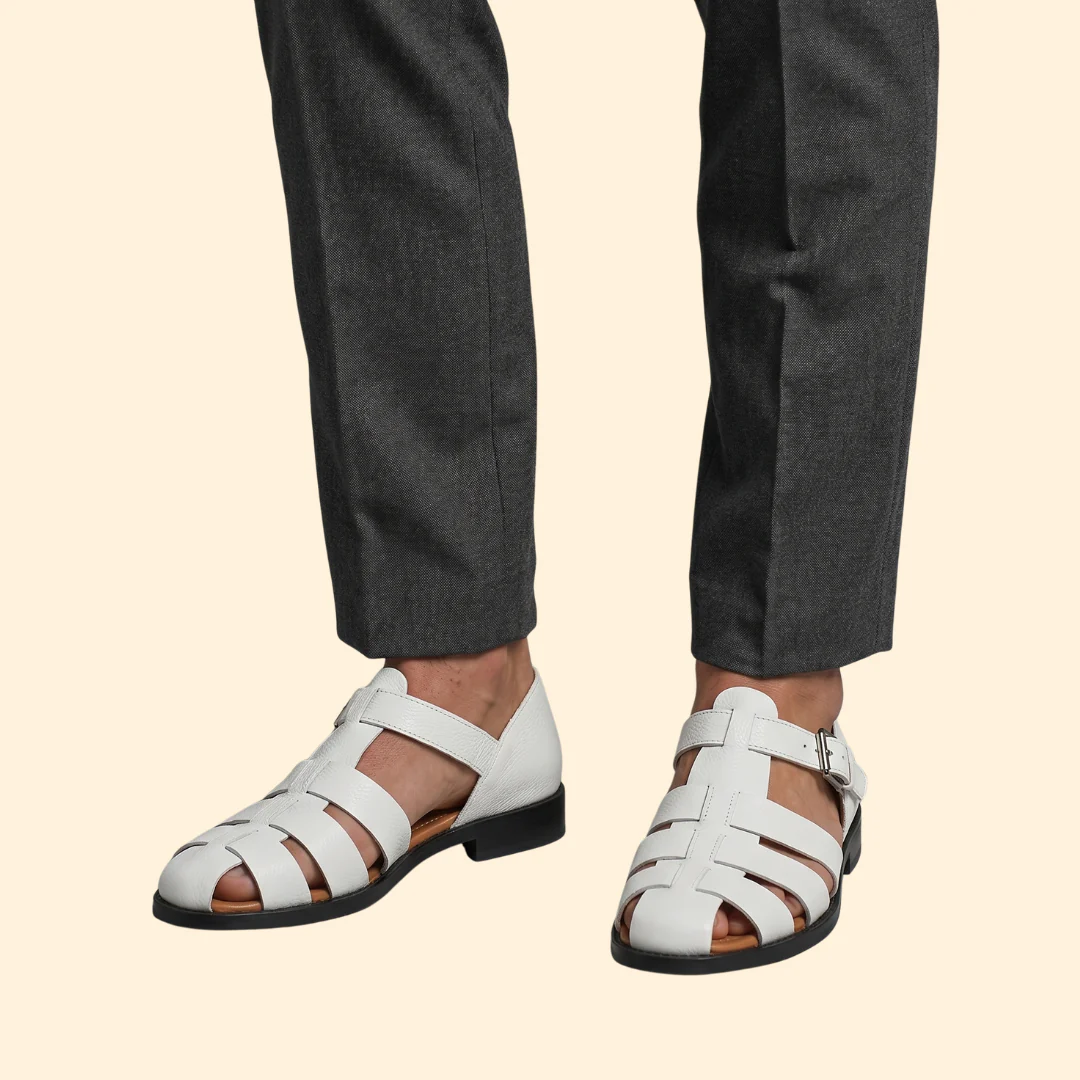 Men's Leather Sandals with Buckle - Image 6