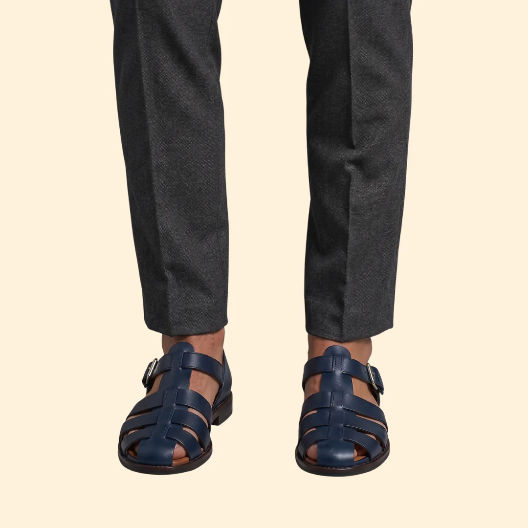 Men's Leather Sandals with Buckle - Image 7