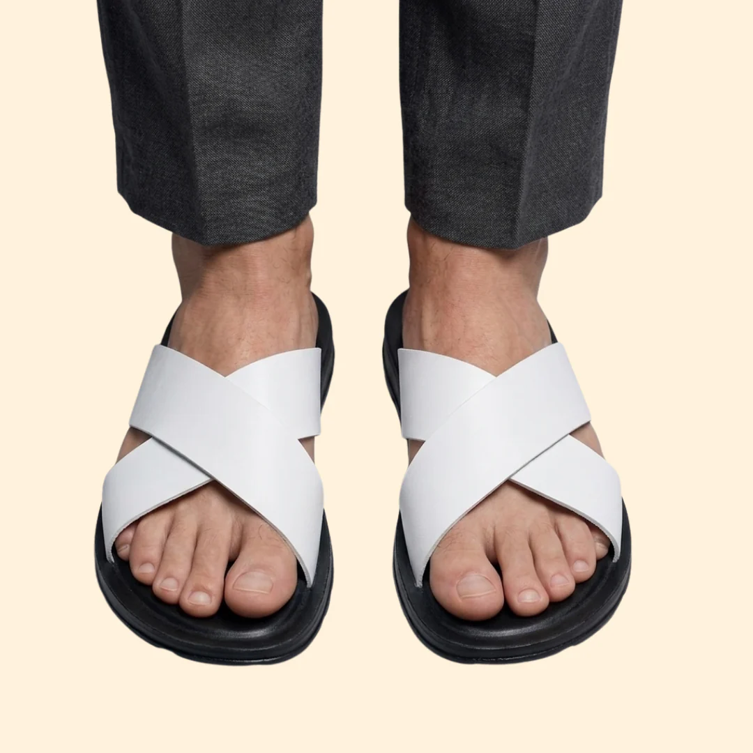 Men’s Leather Sandals with Contoured Footbed - Image 7