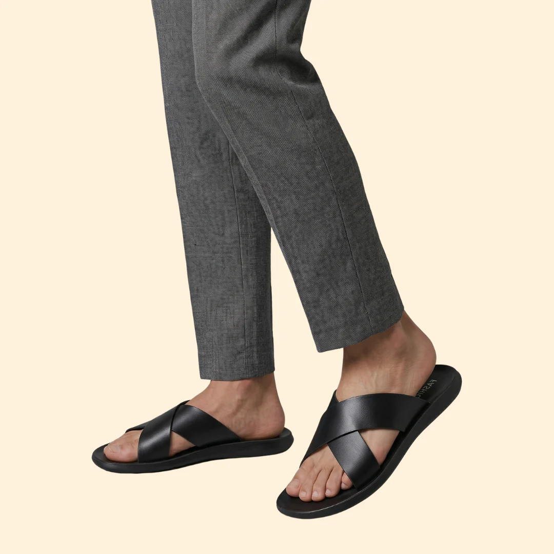 Men’s Leather Sandals with Crisscross Straps - Image 5