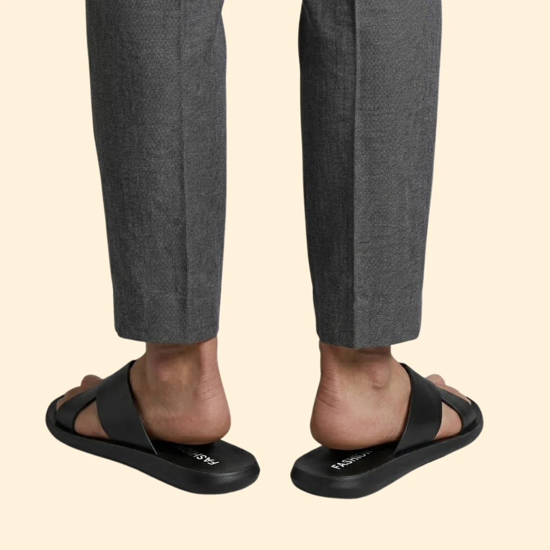 Men’s Leather Sandals with Crisscross Straps - Image 6