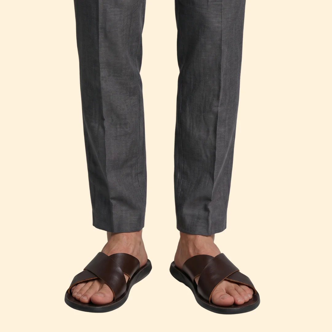 Men’s Leather Sandals with Crisscross Straps - Image 7
