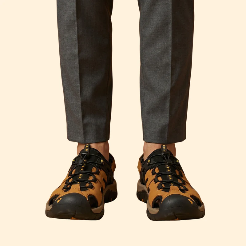 Men's Leather Sandals with Lacing - Image 4