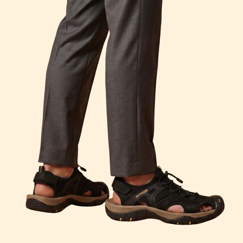 Men's Leather Sandals with Lacing - Image 6