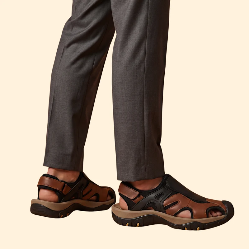 Men's Leather Sandals with Lacing - Image 7