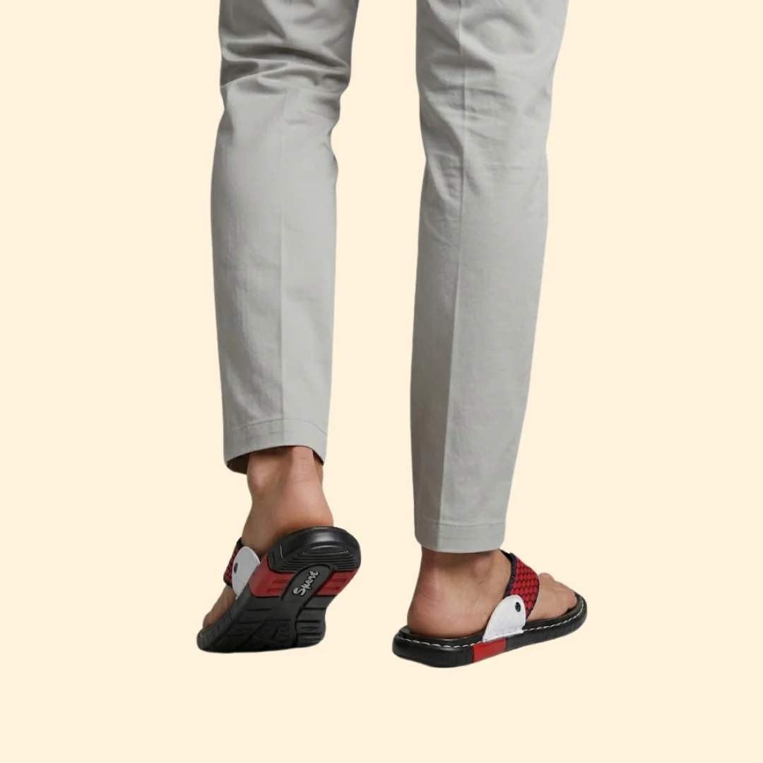 Men’s Leather Sandals with Stitching - Image 6