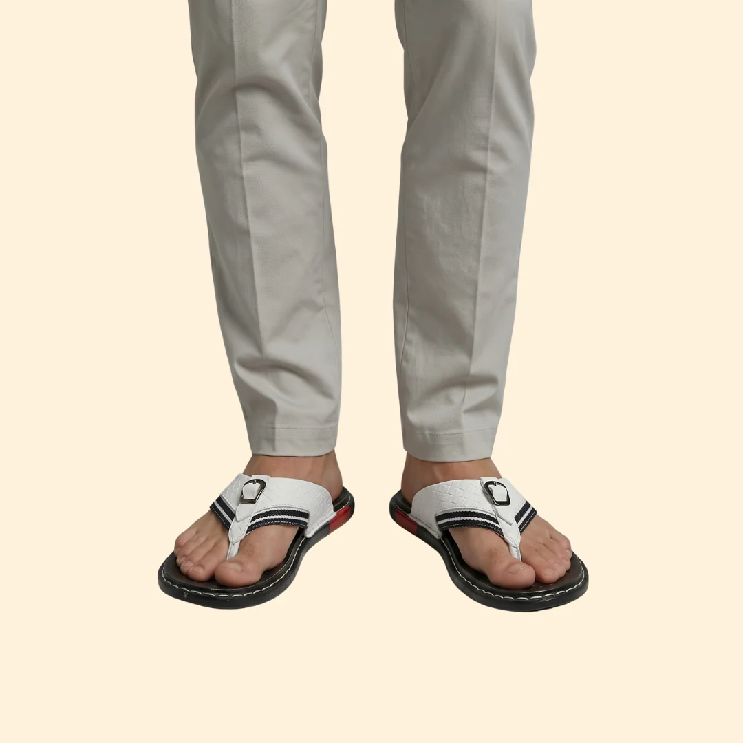 Men’s Leather Sandals with Stitching - Image 8