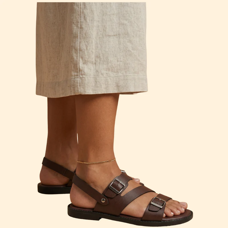 Men's Leather Sandals with Straps - Image 4