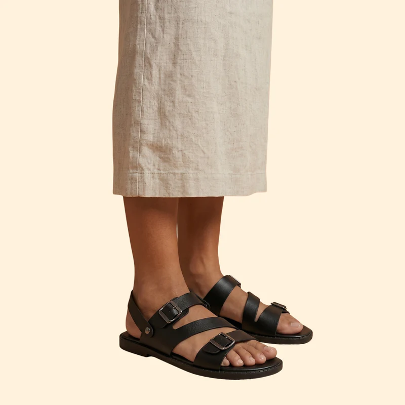 Men's Leather Sandals with Straps - Image 5