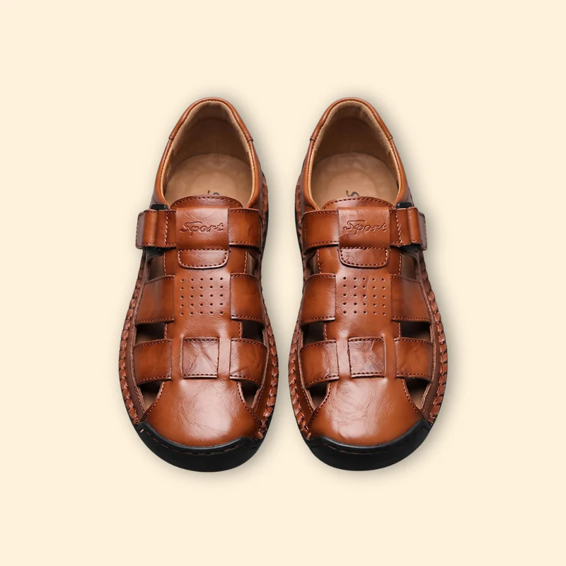 Men's Leather Sandals with Straps