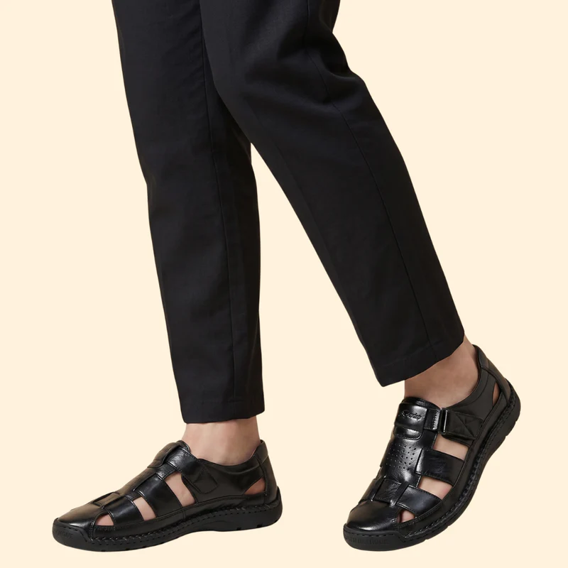 Men's Leather Sandals with Straps - Image 6