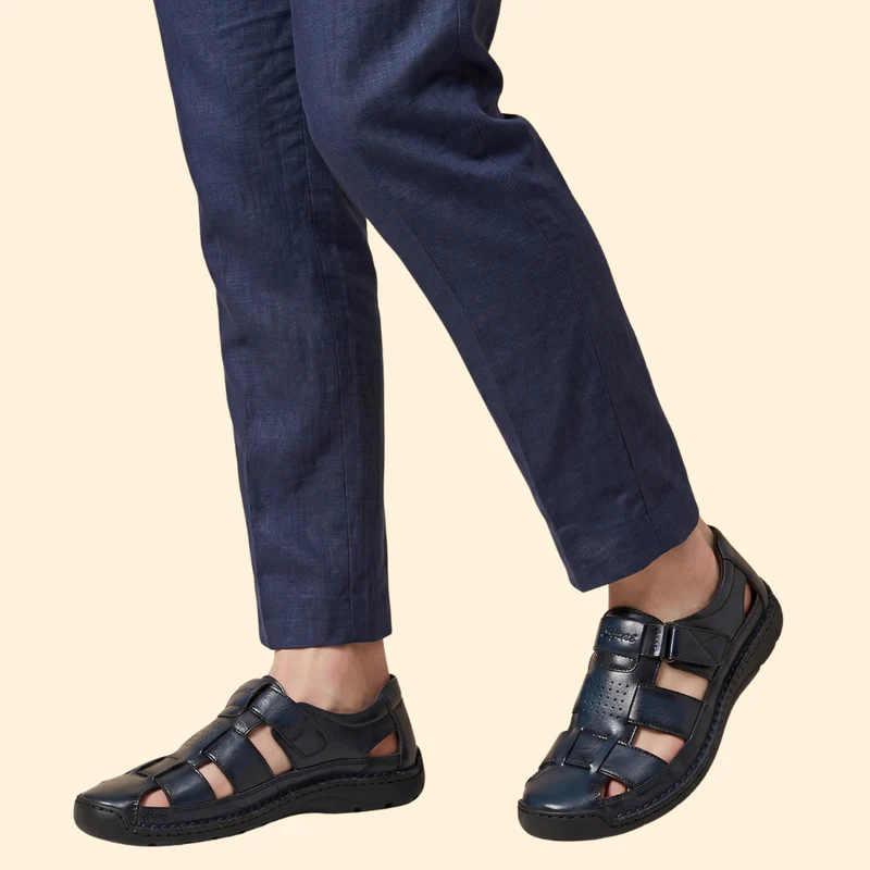 Men's Leather Sandals with Straps - Image 7