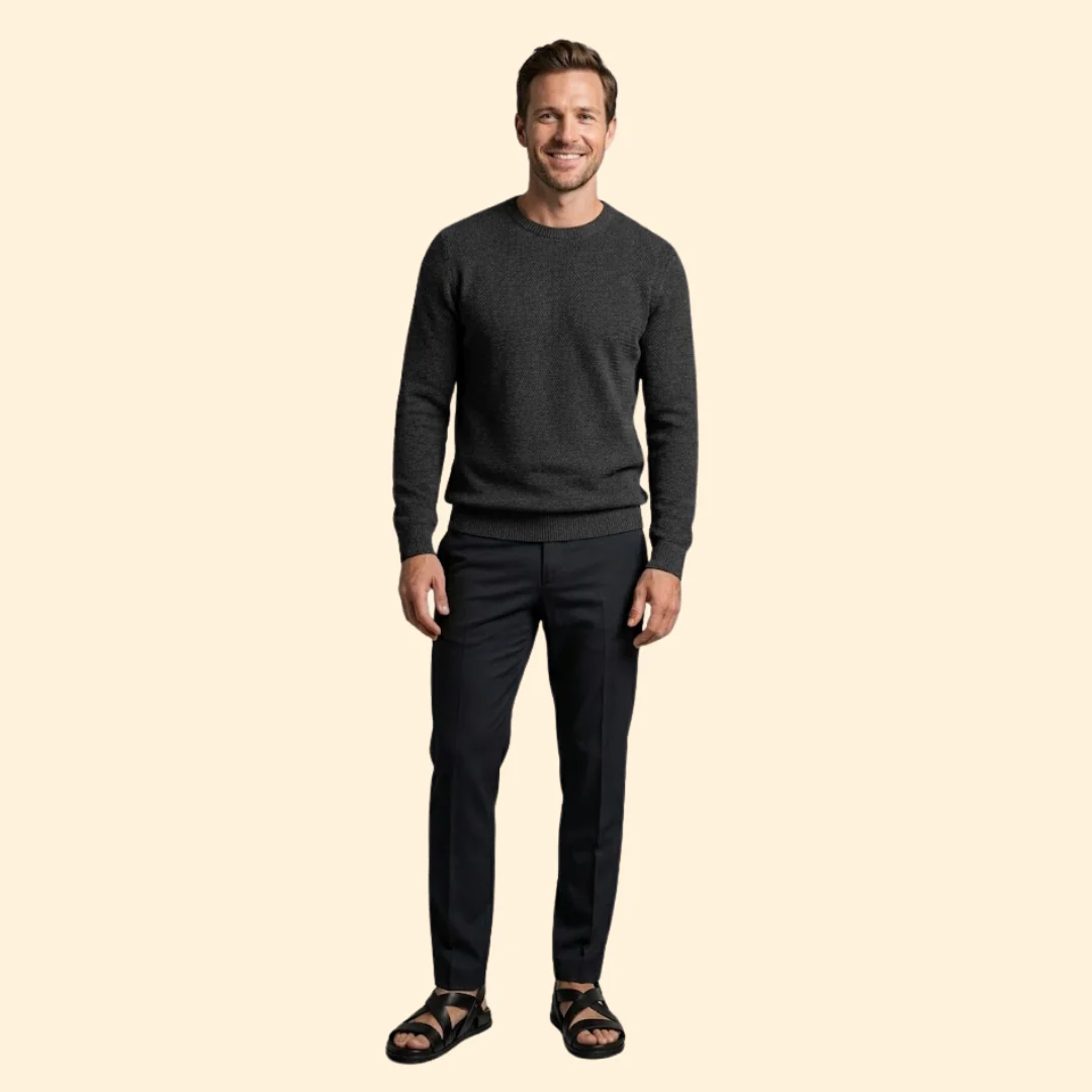 Men's Leather Sandals with Straps - Image 2