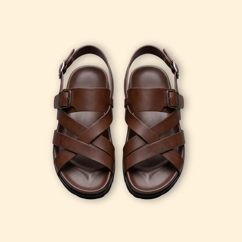 Men's Leather Sandals with Straps