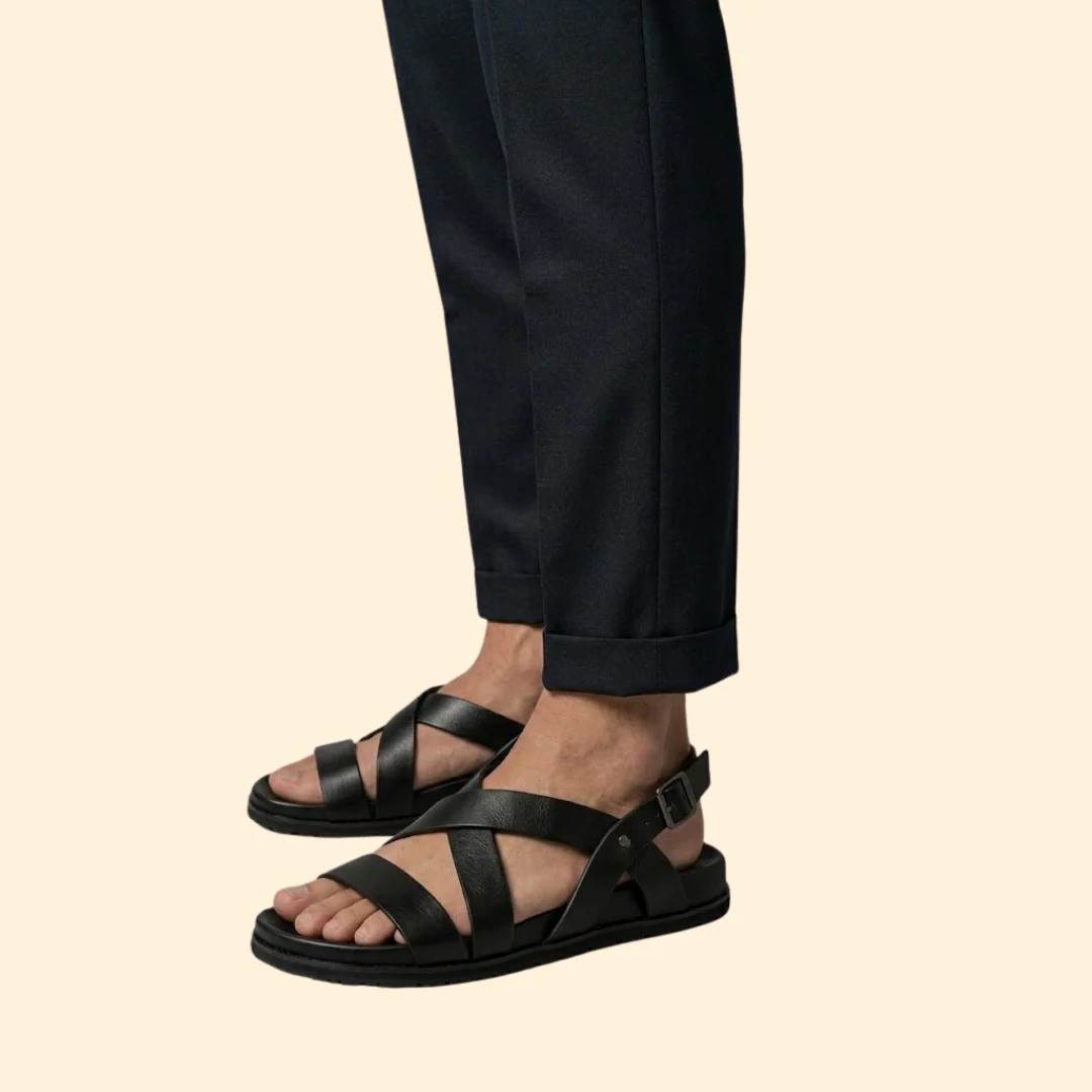 Men's Leather Sandals with Straps - Image 5
