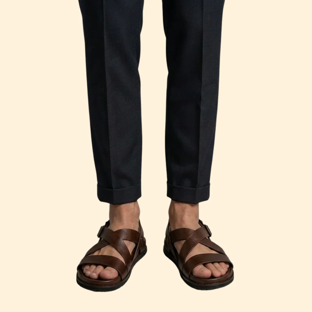 Men's Leather Sandals with Straps - Image 7