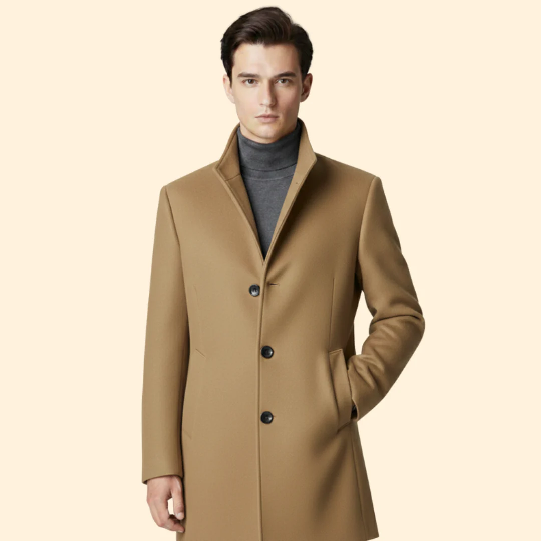Men’s Long Coat with Button Front - Image 6
