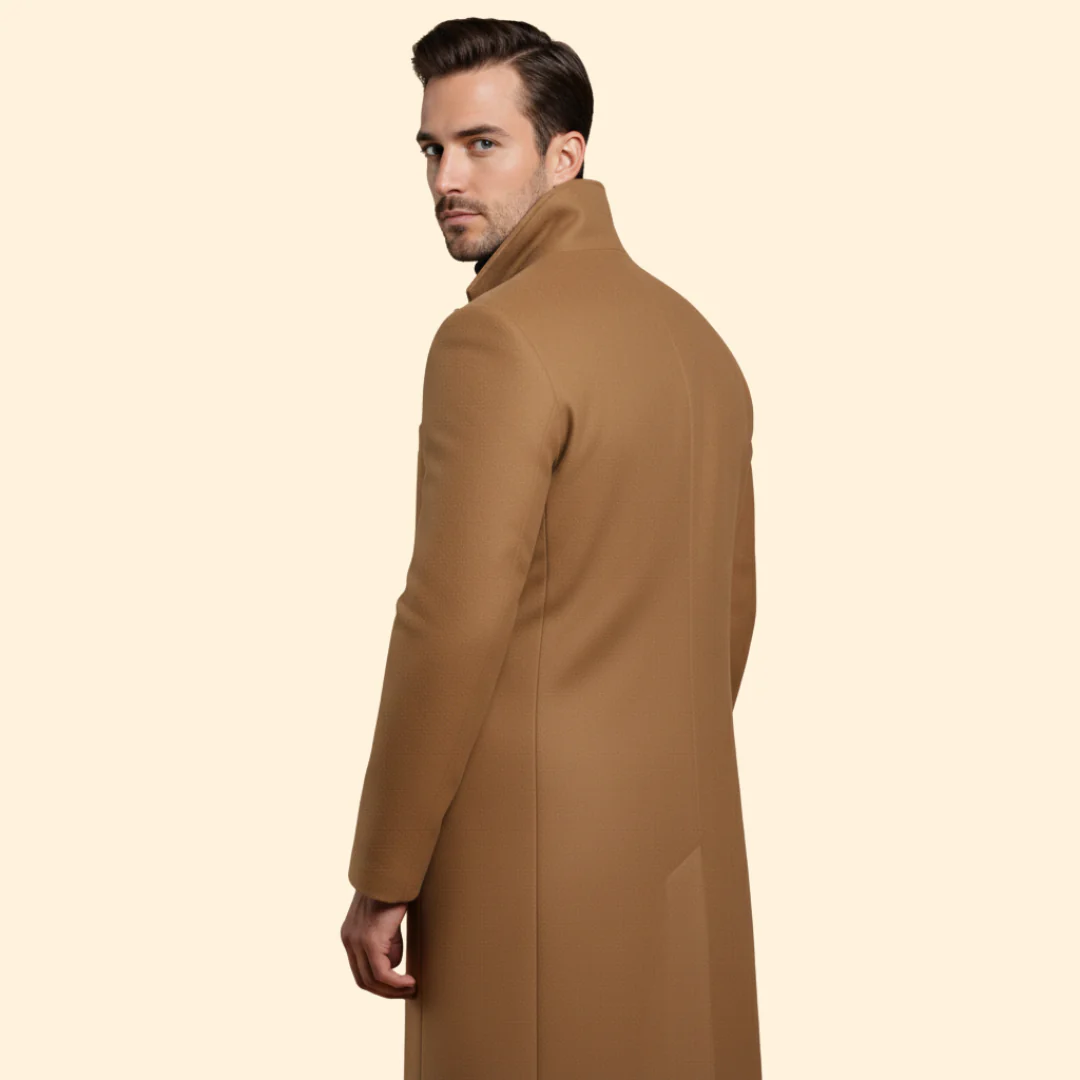 Men’s Long Coat with Flap Pocket Detail - Image 7