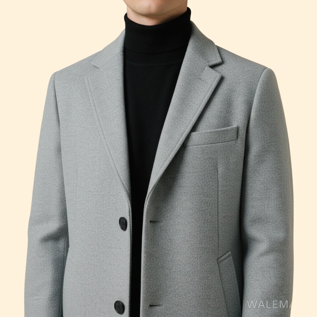 Men’s Long Coat with Front Button Closure - Image 5