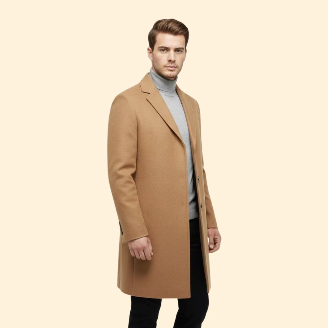 Men’s Long Coat with Front Buttons - Image 3