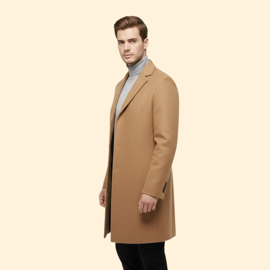 Men’s Long Coat with Front Buttons - Image 4