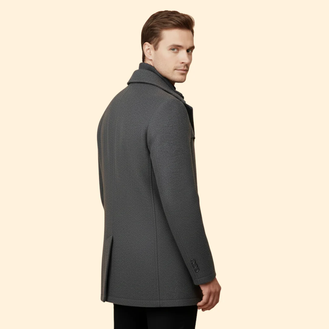 Men’s Long Coat with Stand Collar - Image 5