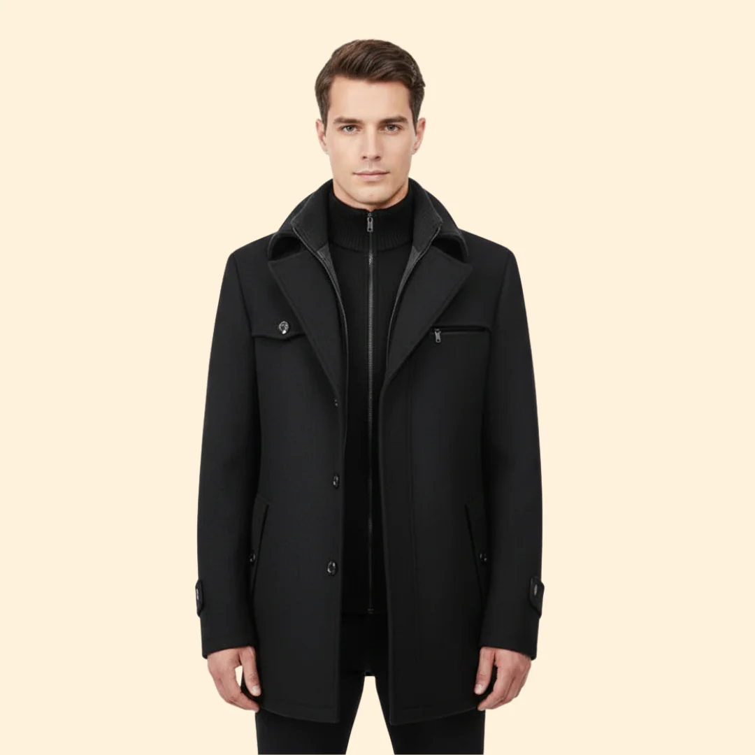 Men’s Long Coat with Stand Collar - Image 7
