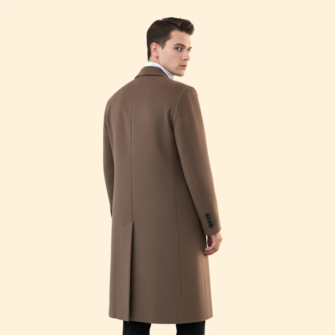 Men's Long Overcoat Double Breasted Front - Image 5