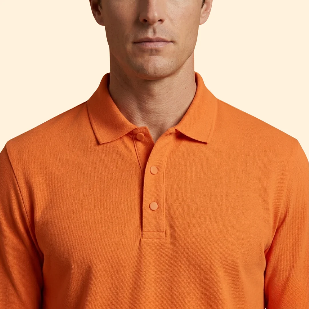 Men’s Long Sleeve Polo Shirt with Buttoned Collar - Image 5