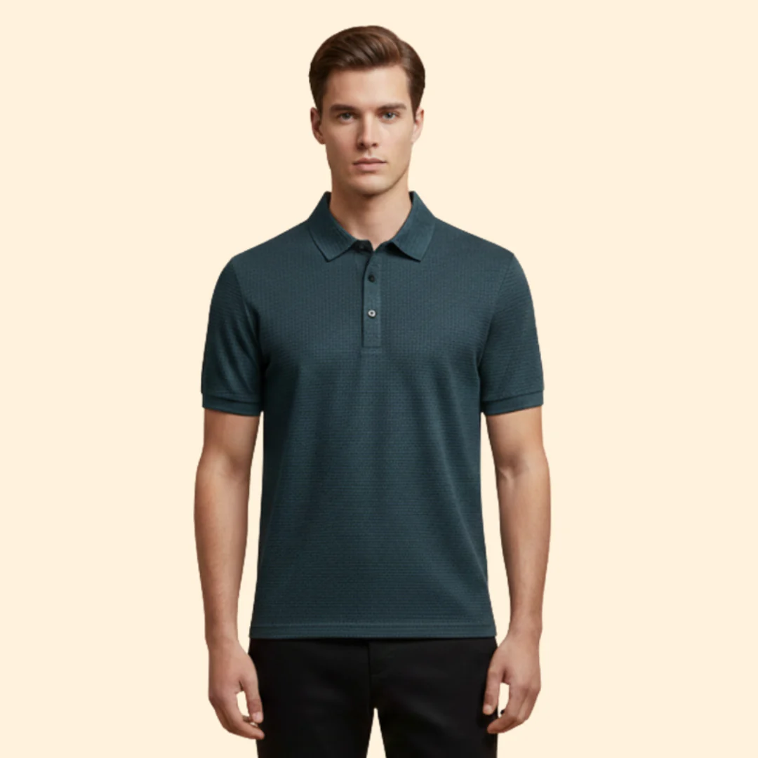 Men’s Long-Sleeve Polo Shirt with Classic Collar - Image 10