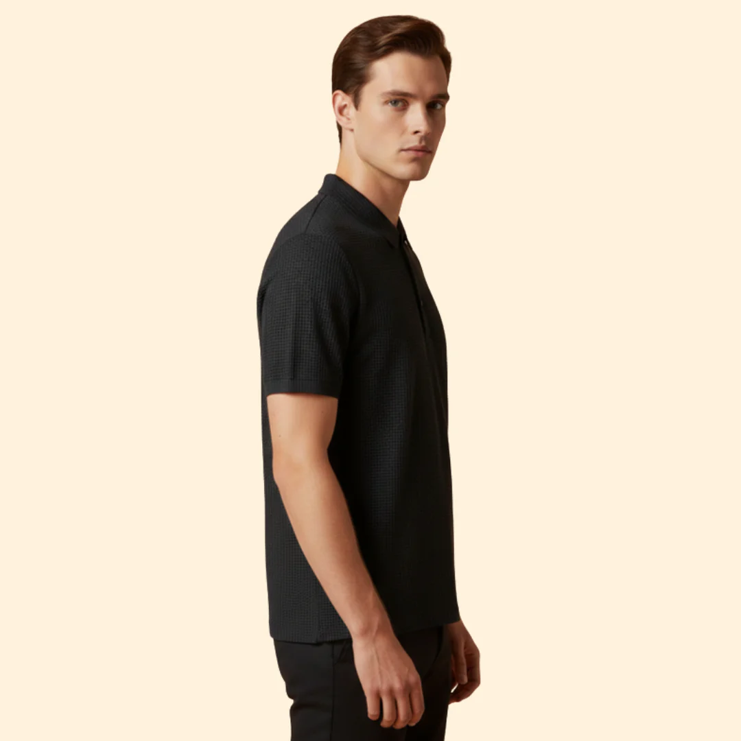 Men’s Long-Sleeve Polo Shirt with Classic Collar - Image 3