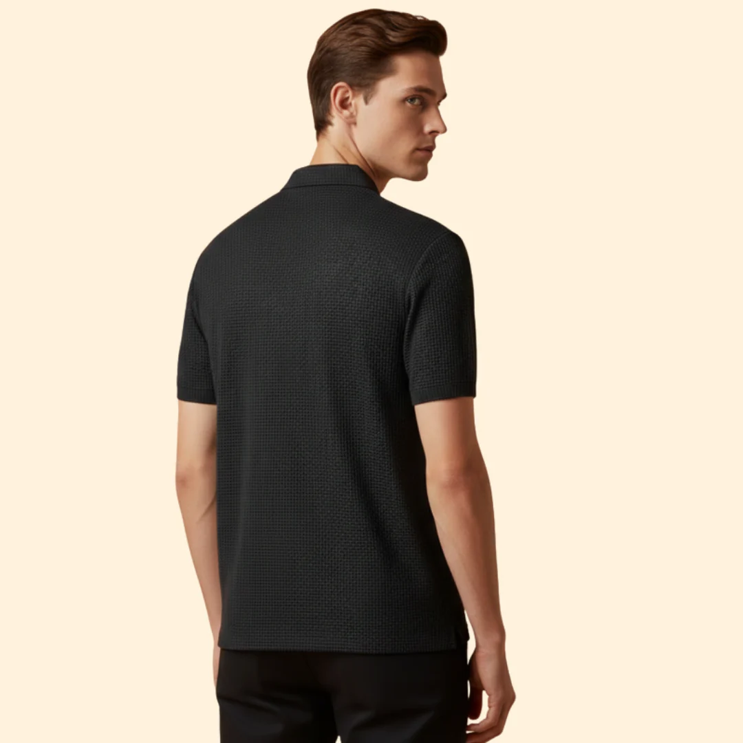 Men’s Long-Sleeve Polo Shirt with Classic Collar - Image 4
