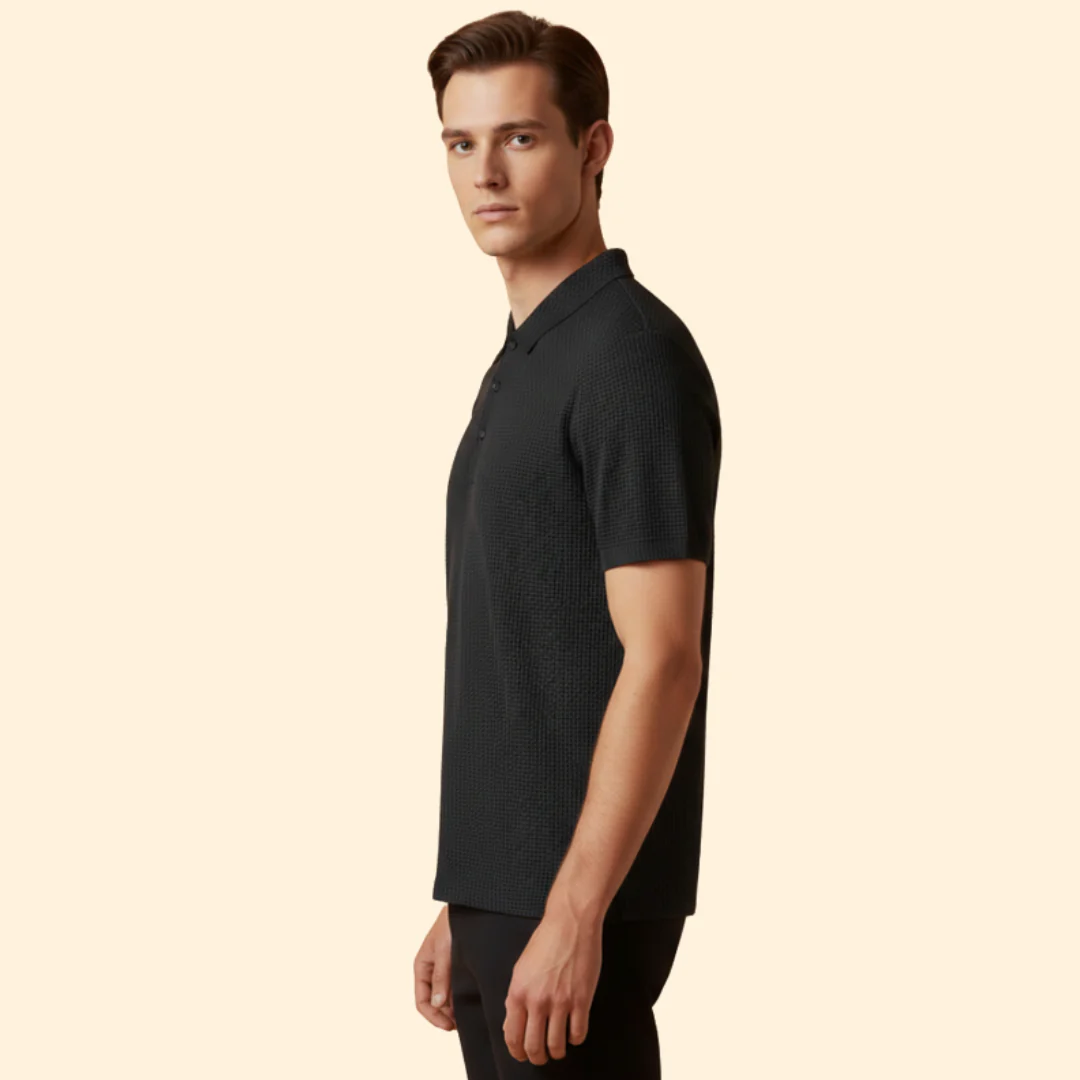 Men’s Long-Sleeve Polo Shirt with Classic Collar - Image 5