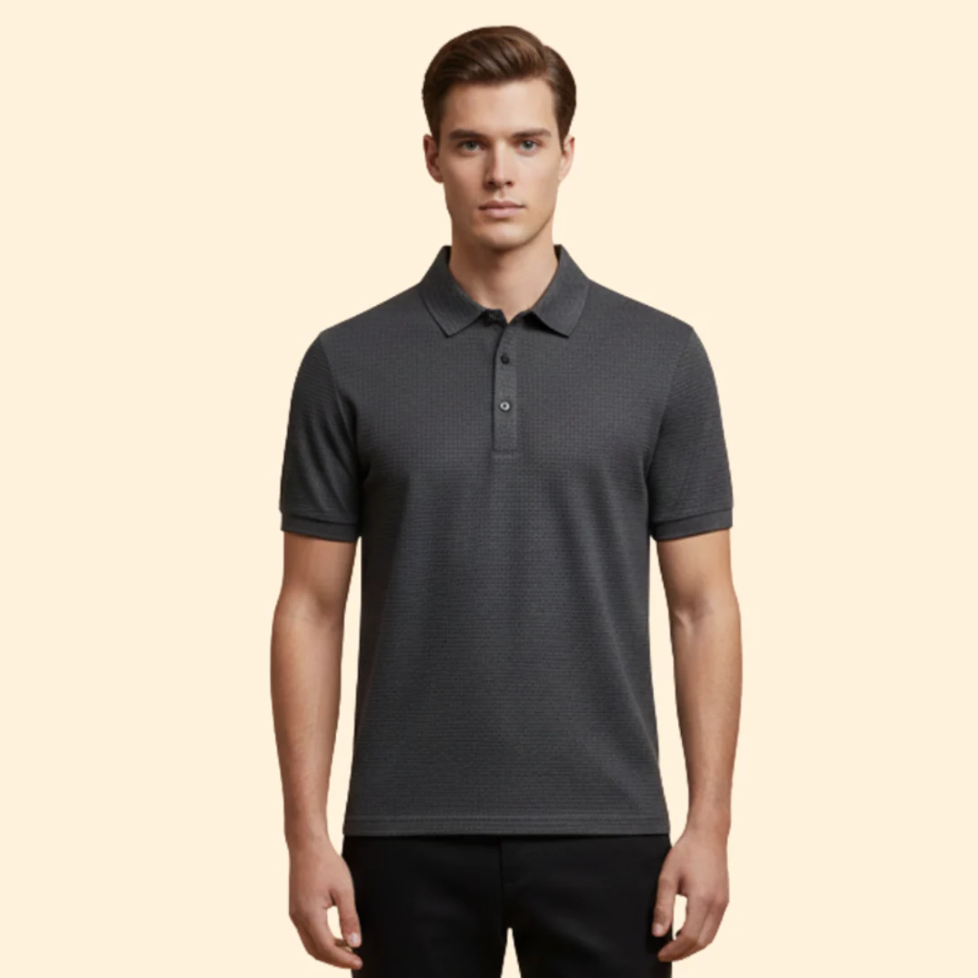 Men’s Long-Sleeve Polo Shirt with Classic Collar - Image 6