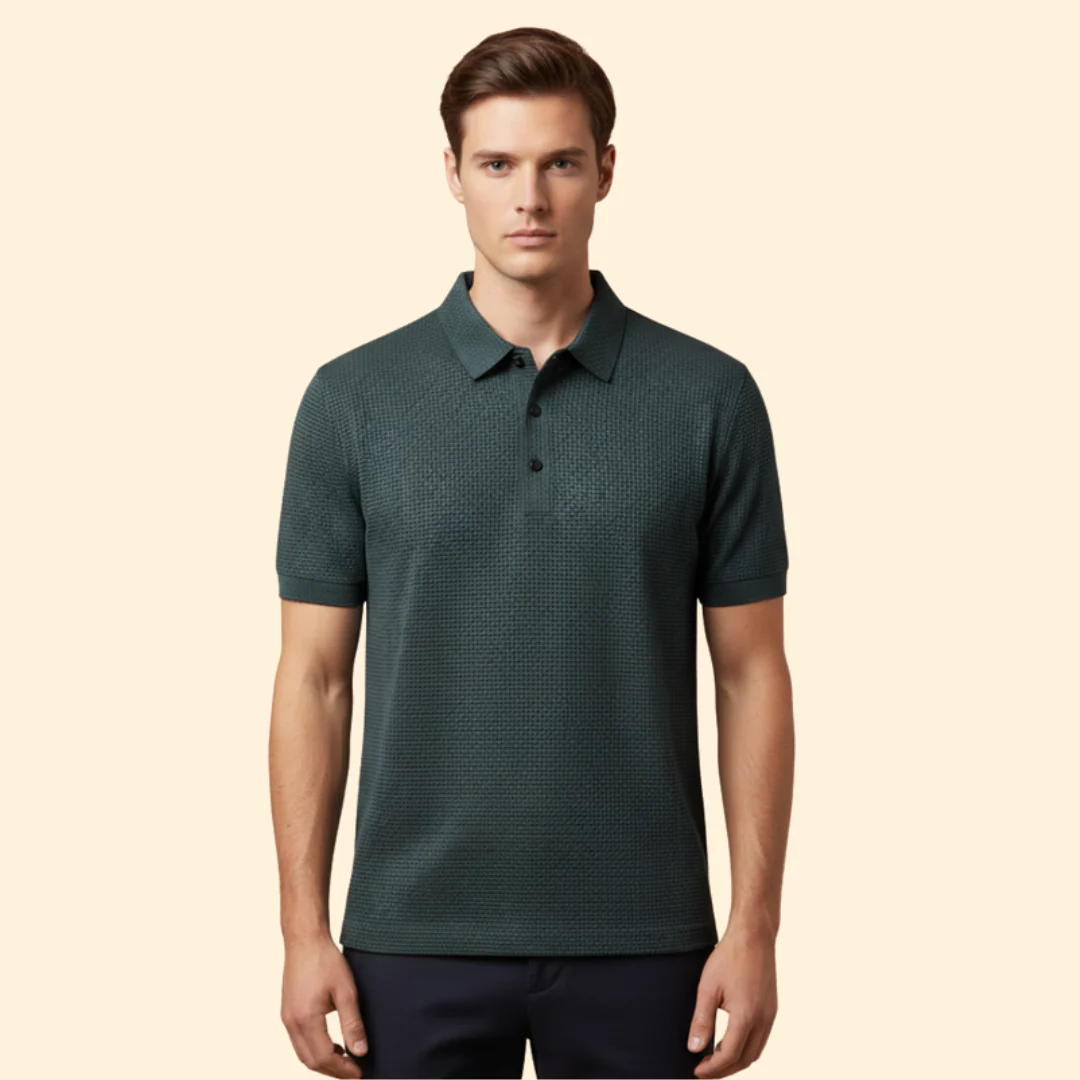Men’s Long-Sleeve Polo Shirt with Classic Collar - Image 9