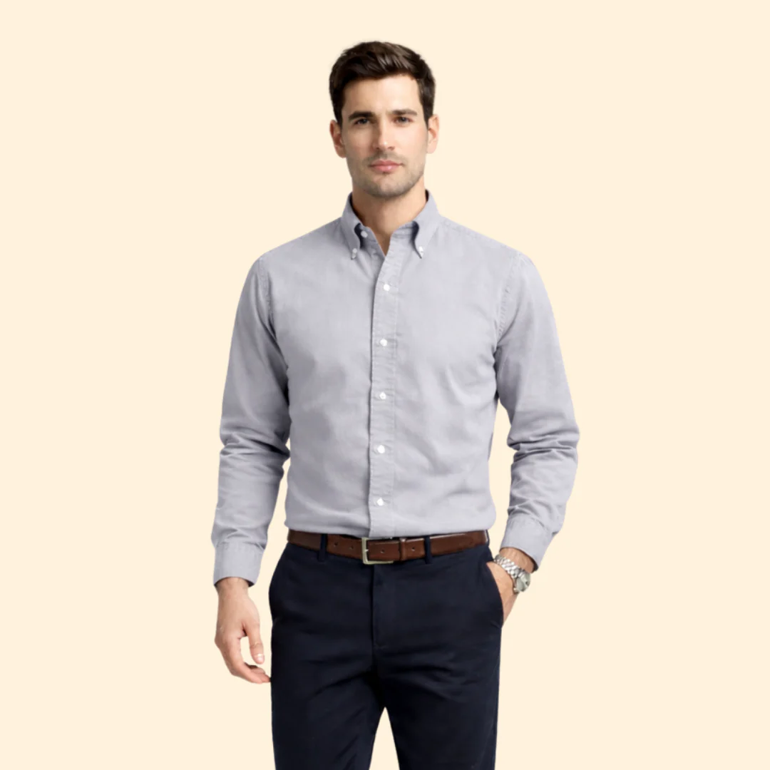 Men’s Long-Sleeve Shirt with Button Closure - Image 10