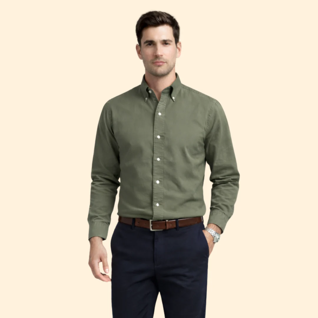 Men’s Long-Sleeve Shirt with Button Closure - Image 11