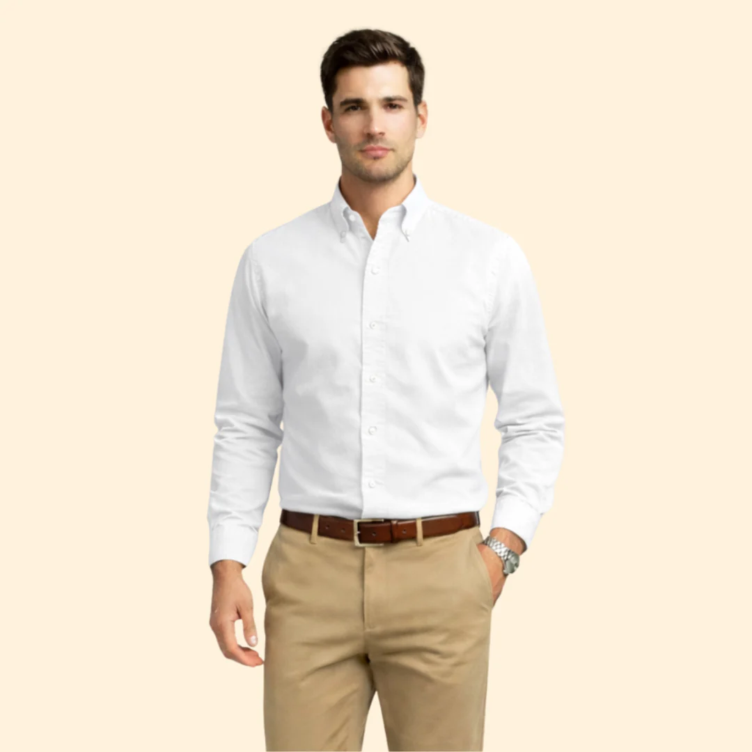 Men’s Long-Sleeve Shirt with Button Closure - Image 13