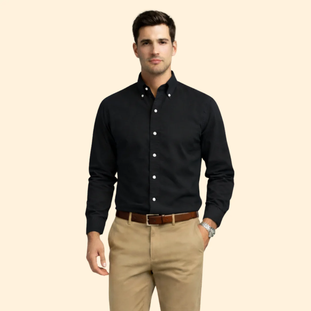 Men’s Long-Sleeve Shirt with Button Closure - Image 14