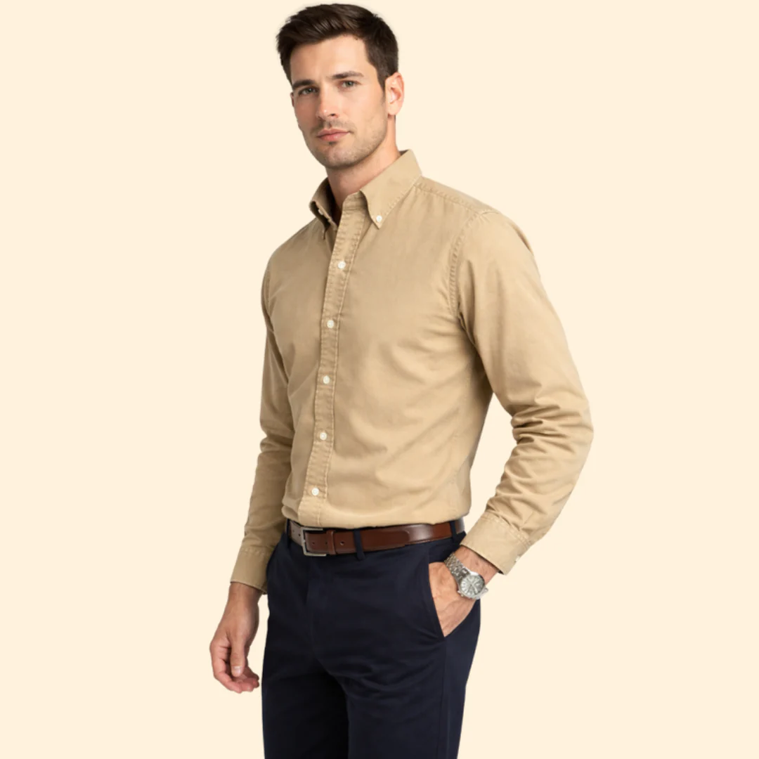 Men’s Long-Sleeve Shirt with Button Closure - Image 3