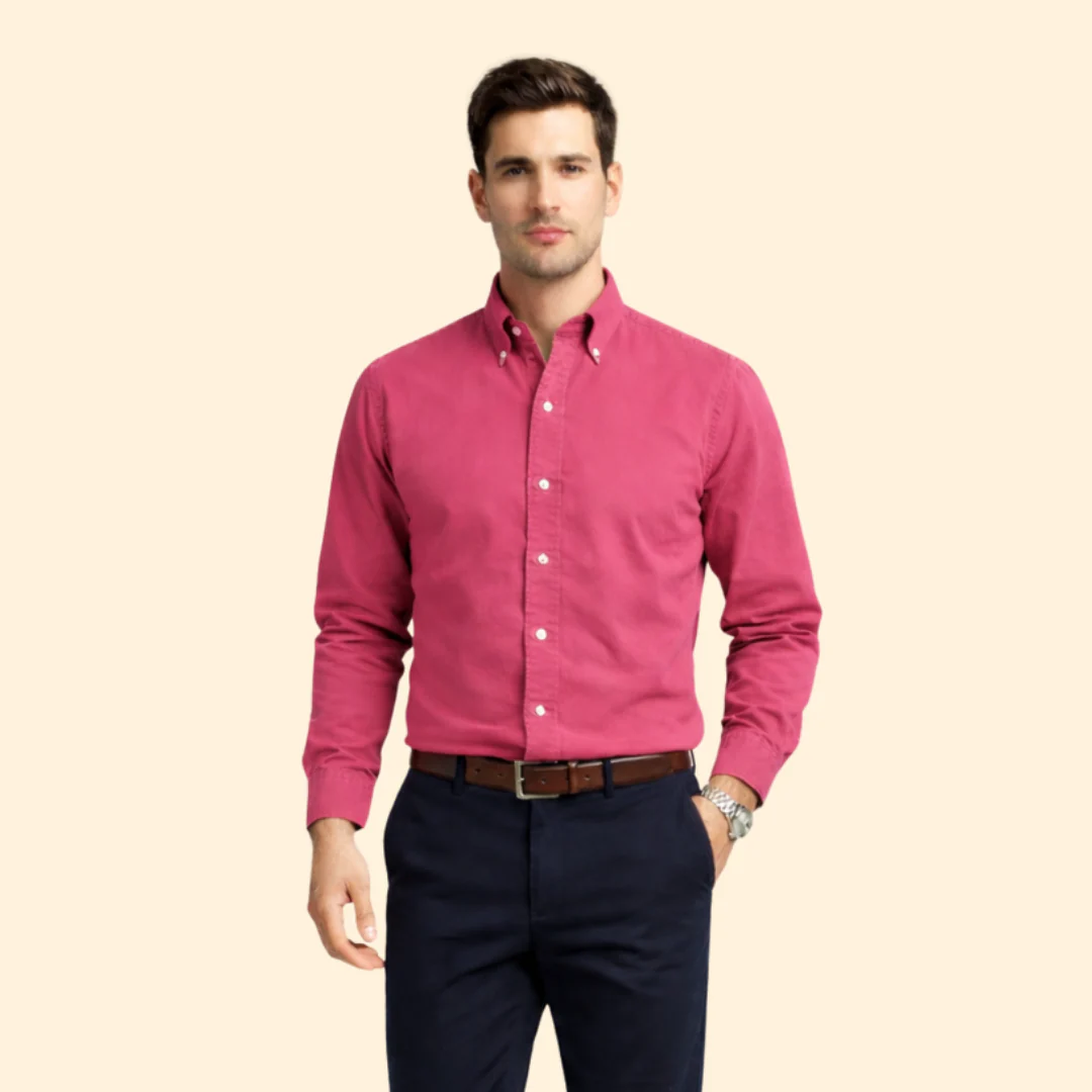 Men’s Long-Sleeve Shirt with Button Closure - Image 9