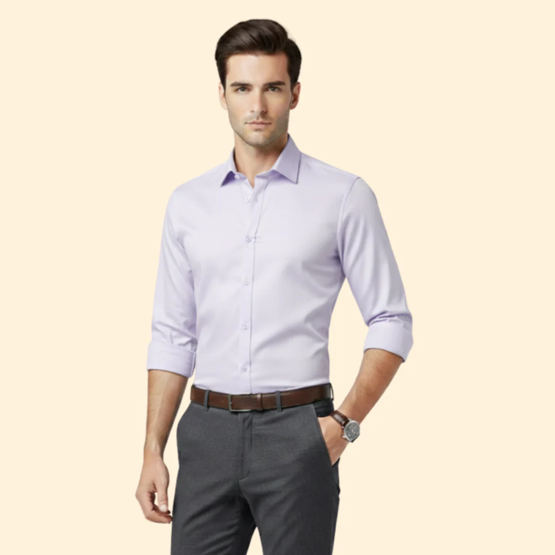 Men’s Long Sleeve Shirt with Classic Collar - Image 10