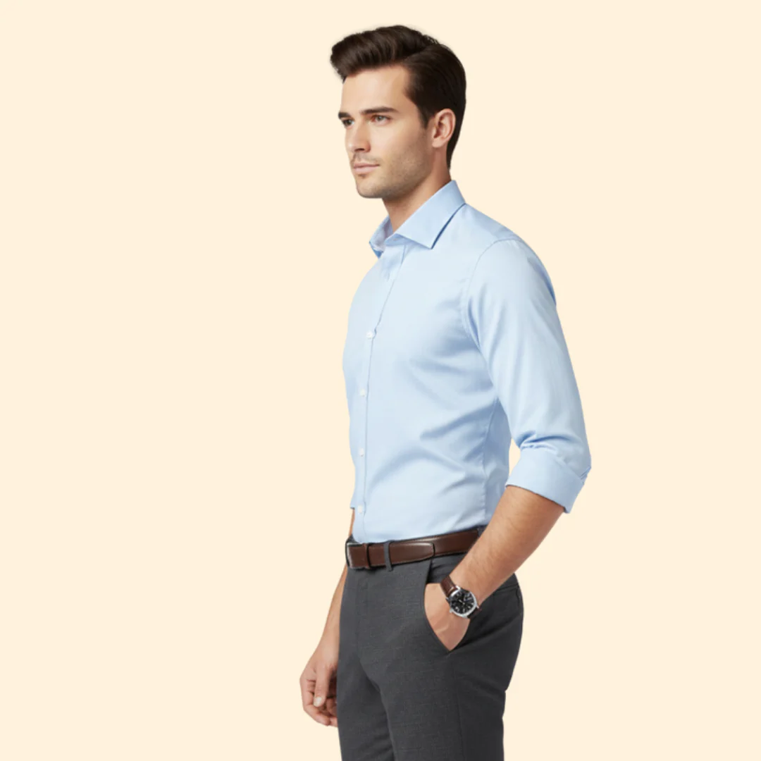Men’s Long Sleeve Shirt with Classic Collar - Image 4
