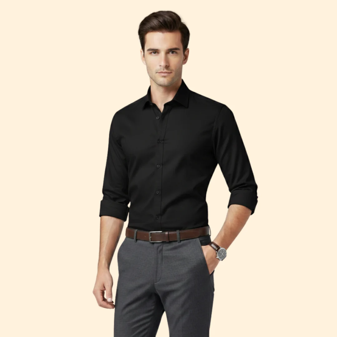 Men’s Long Sleeve Shirt with Classic Collar - Image 6