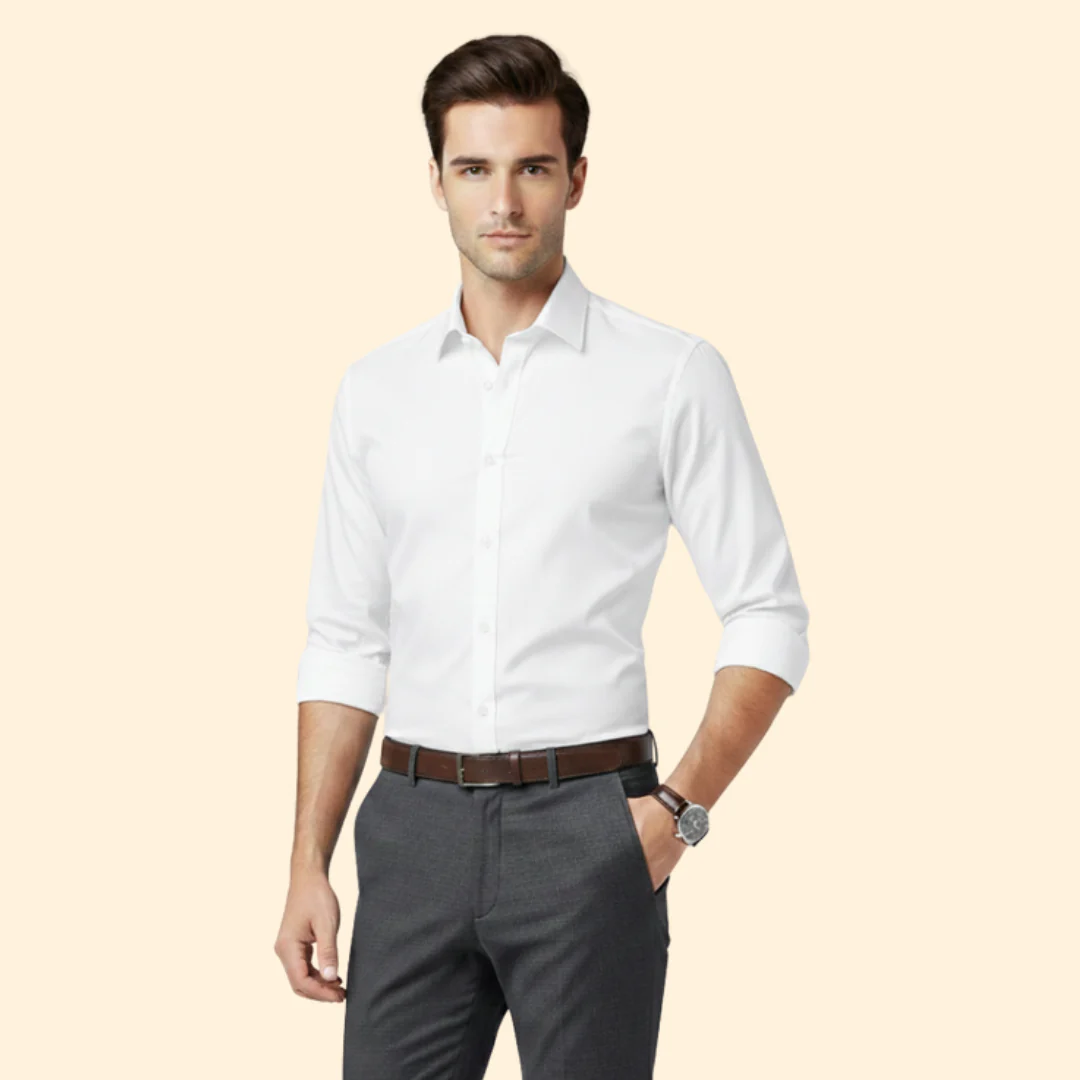 Men’s Long Sleeve Shirt with Classic Collar - Image 7