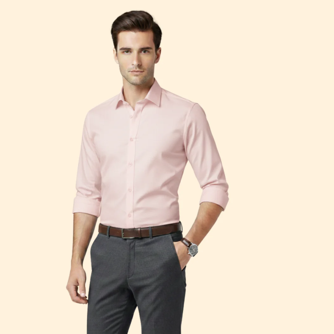 Men’s Long Sleeve Shirt with Classic Collar - Image 8