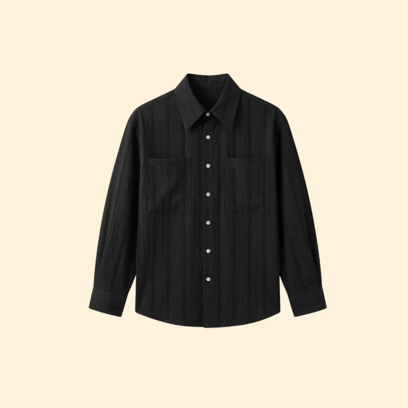 Men’s Long Sleeve Shirt with Striped Design